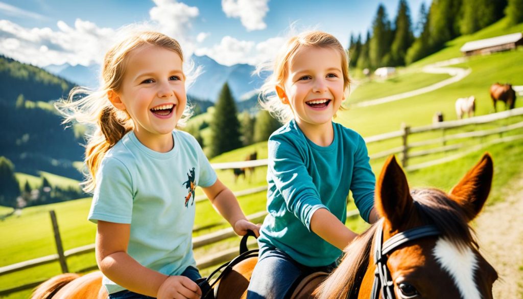 Kinder beim Ponyreiten